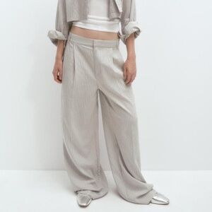 NWT ZARA FULL LENGTH STRIPED MENSWEAR STYLE PANTS M